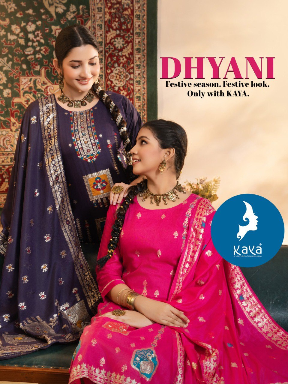 Dhyani Kaya Chanderi Readymade Pant Style Suits Wholesaler Ahmedabad