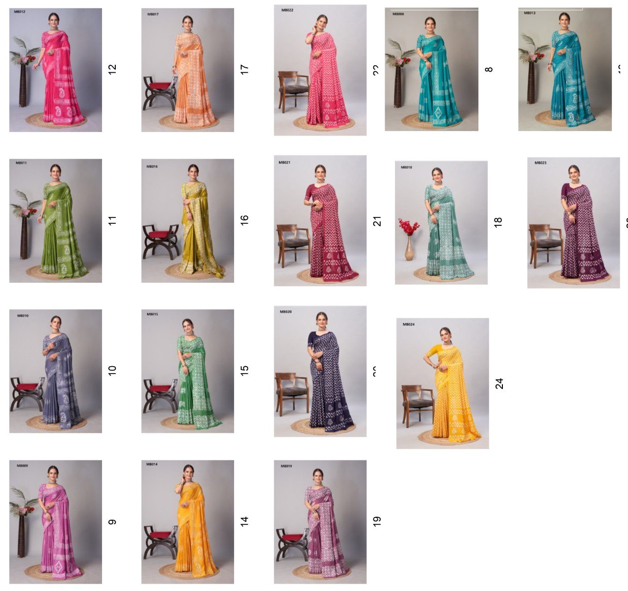 Mb005 To Mb024 Batik Mira Bela Batik Sarees Supplier India