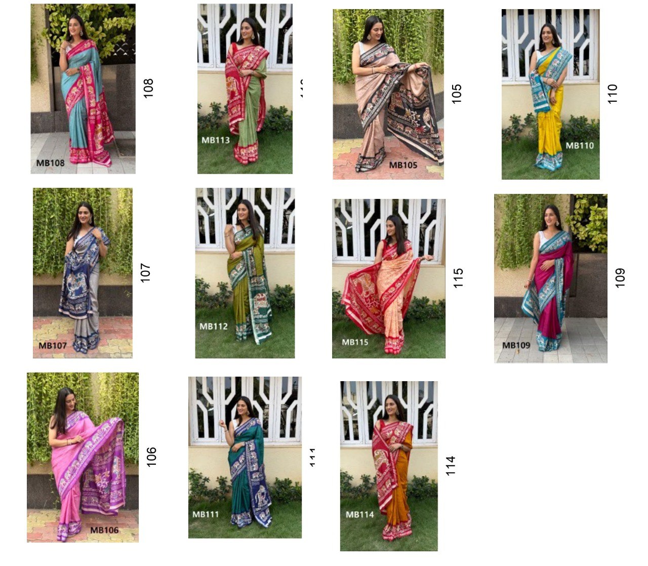 Mb105 To Mb115 Jacquard Mira Bela Crepe Silk Sarees Exporter