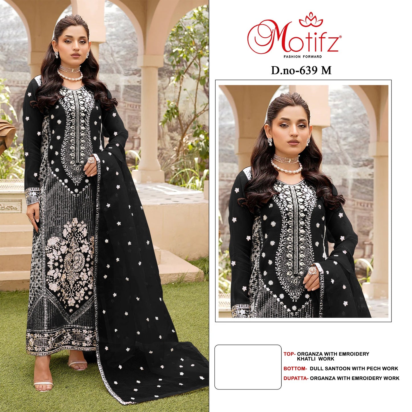 639 Klmn Motifz Organza Pakistani Salwar Suits Supplier Ahmedabad