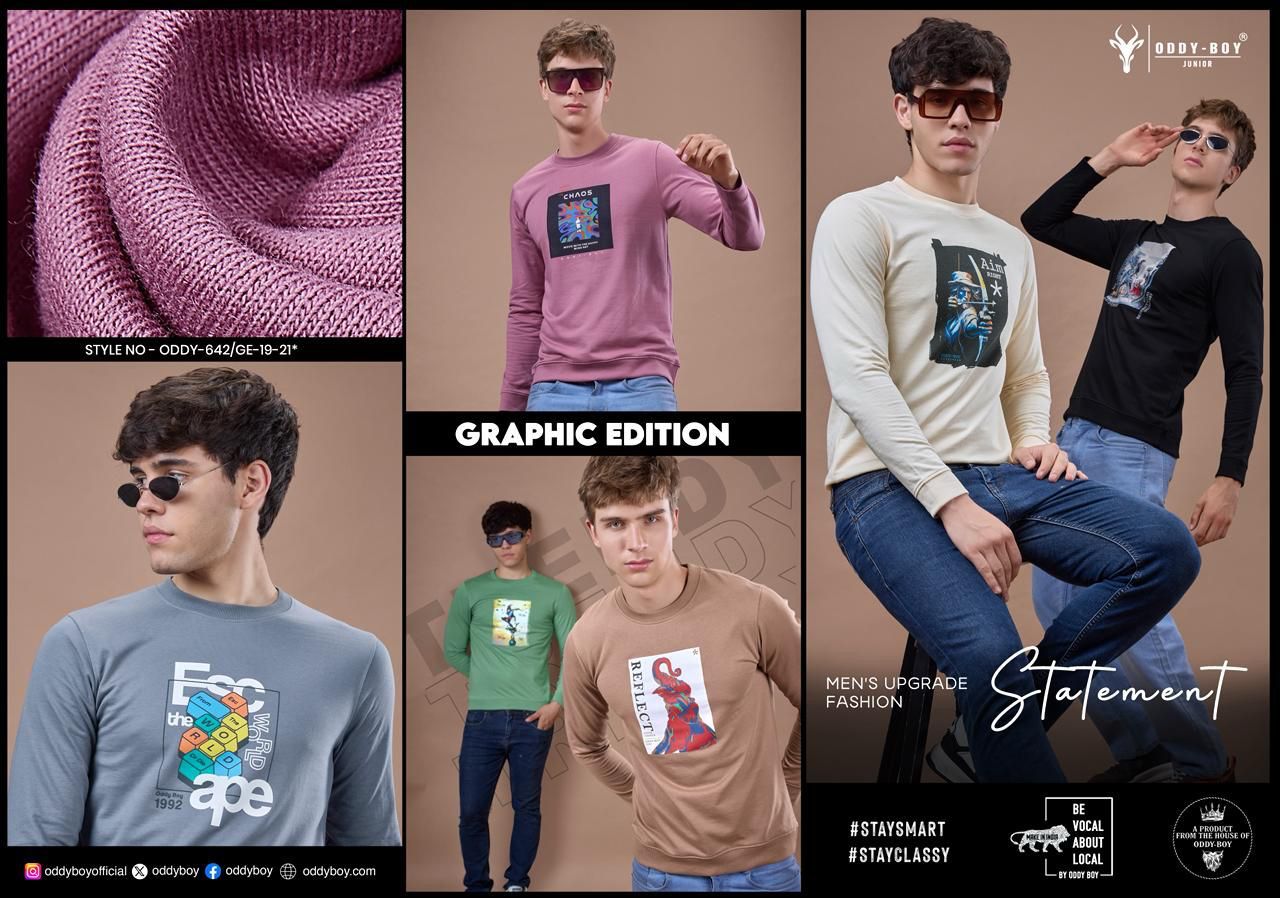 642 Ge-19-21 Oddy Boy Cotton Looper Mens Tshirts Wholesaler Gujarat