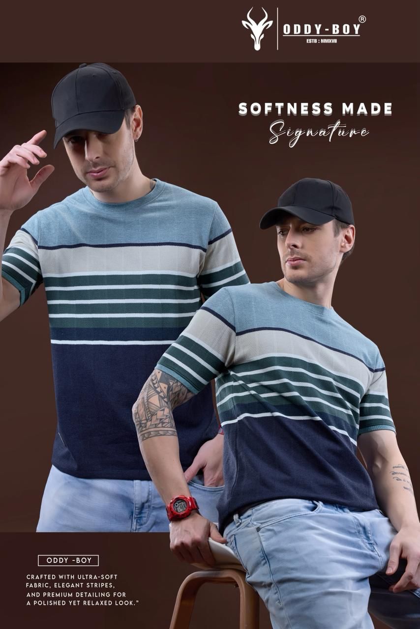 646 Se 19-22 Oddy Boy Auto Stripes Mens Tshirts Exporter Ahmedabad