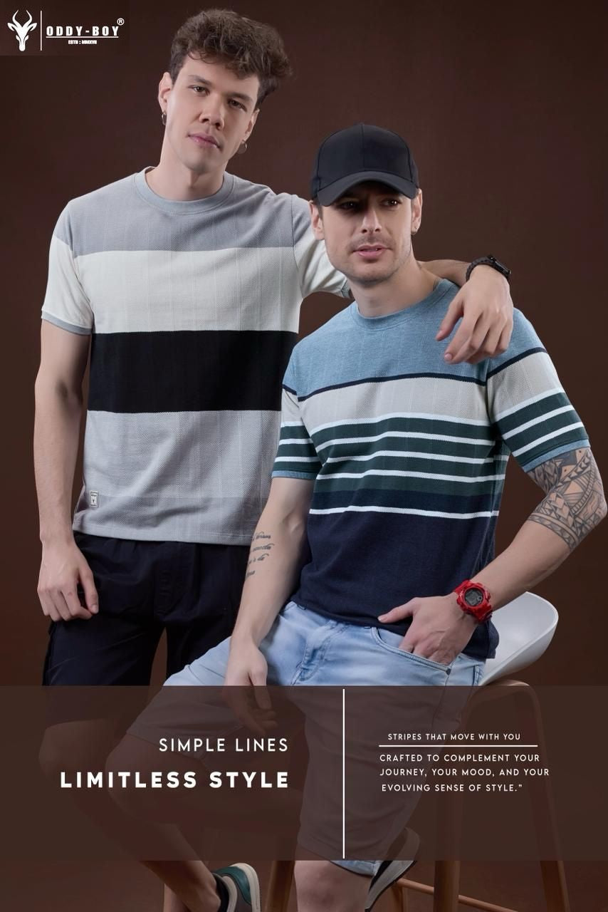 646 Se 19-22 Oddy Boy Auto Stripes Mens Tshirts Exporter Ahmedabad