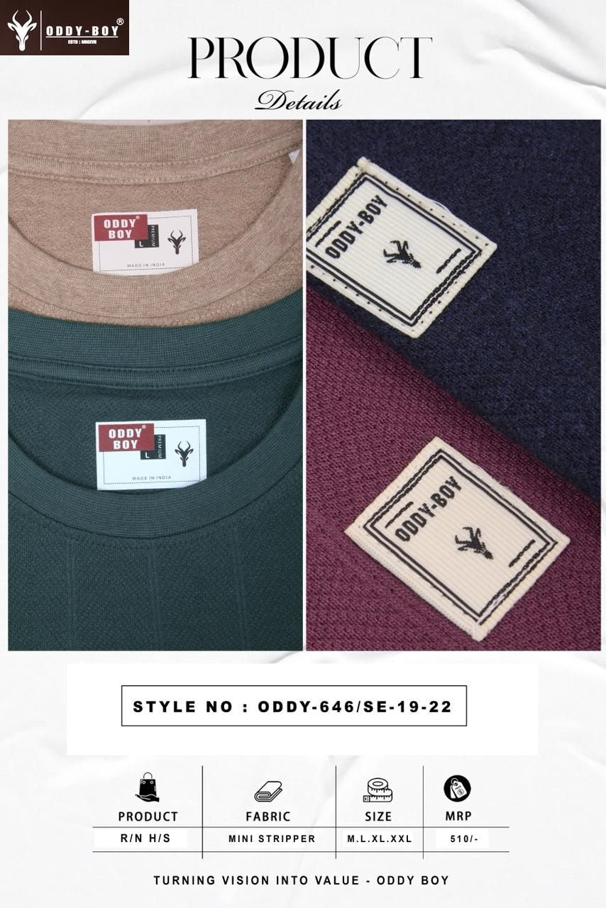 646 Se 19-22 Oddy Boy Auto Stripes Mens Tshirts Exporter Ahmedabad