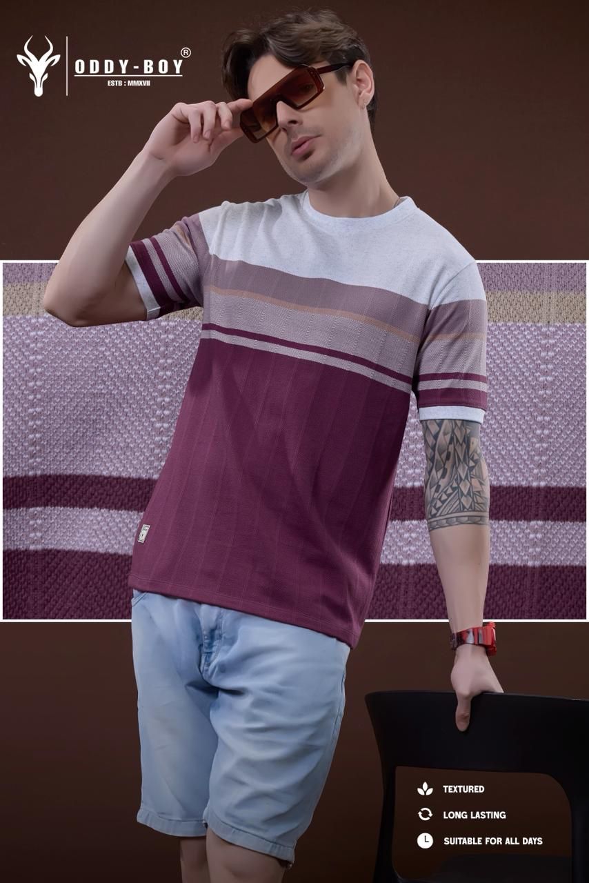 646 Se 19-22 Oddy Boy Auto Stripes Mens Tshirts Exporter Ahmedabad