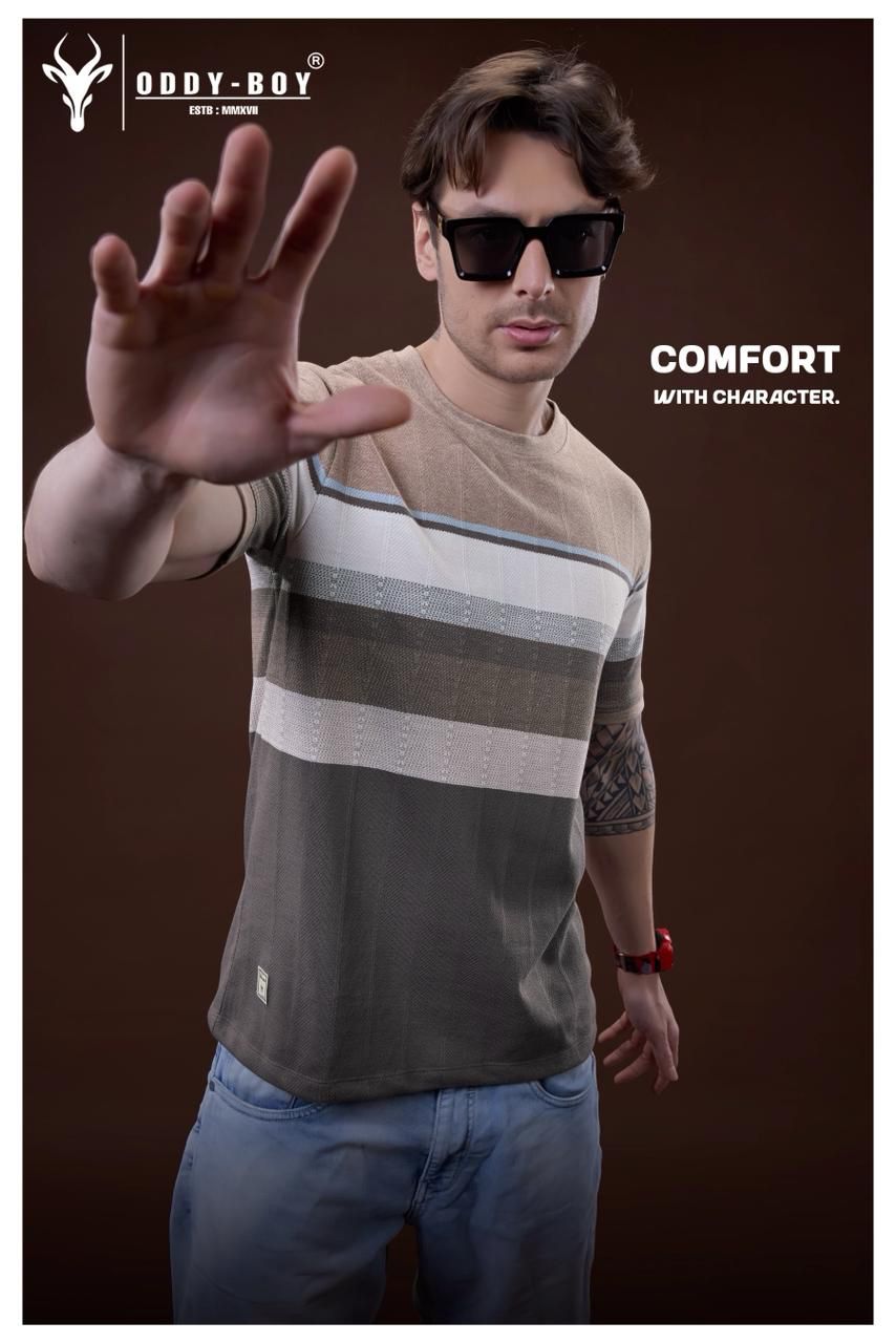 646 Se 19-22 Oddy Boy Auto Stripes Mens Tshirts Exporter Ahmedabad