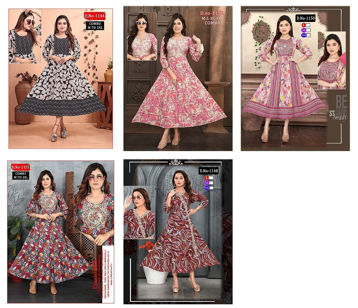 Rayon Foil Srh Anarkali Kurtis Exporter