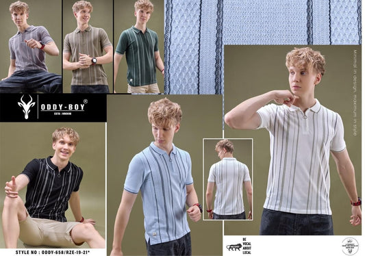 658 Rze-19-21 Oddy Boy Jacquard Mens Tshirts Supplier India