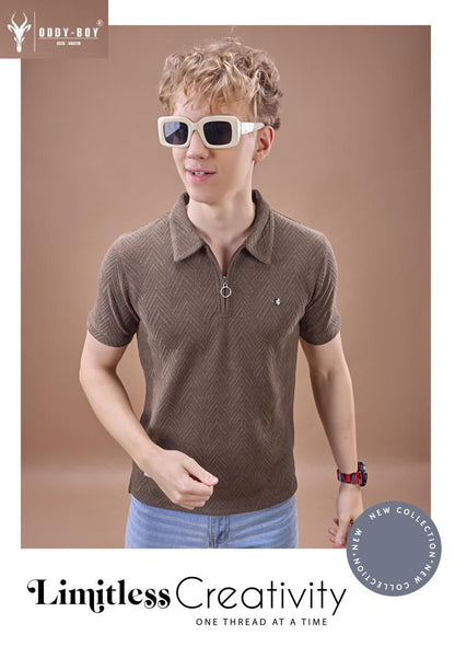 659 Cpe 19-22 Oddy Boy Jacquard Knit Mens Tshirts Supplier Gujarat
