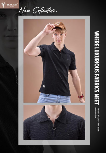 659 Cpe 19-22 Oddy Boy Jacquard Knit Mens Tshirts Supplier Gujarat