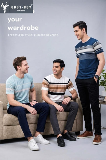 695 Se 19-22 Oddy Boy Auto Stripes Mens Tshirts Wholesaler India