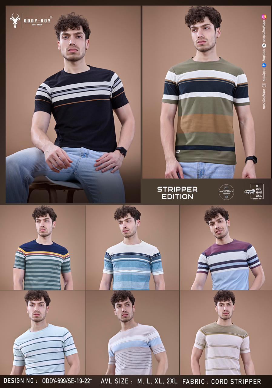 699 Se 19-22 Oddy Boy Auto Stripes Mens Tshirts Wholesaler