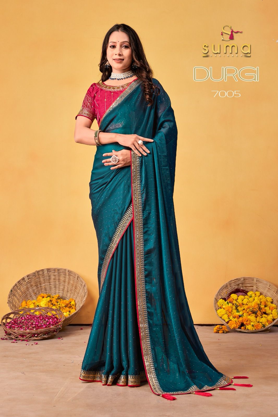 7001 To 7009 Durga Suma Designer Rangoli Sarees Wholesale Price