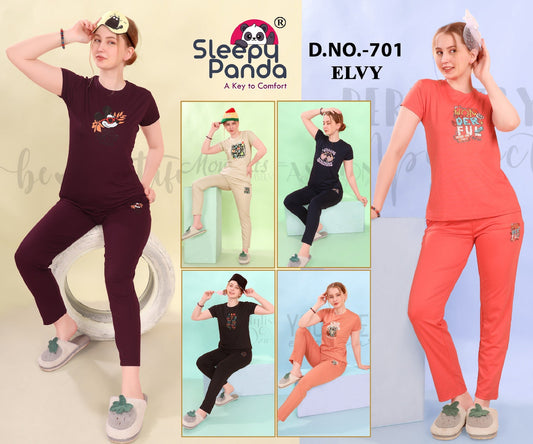 701 Elvy Sleepy Panda Tencil Lycra Co Ord Set Wholesale Price