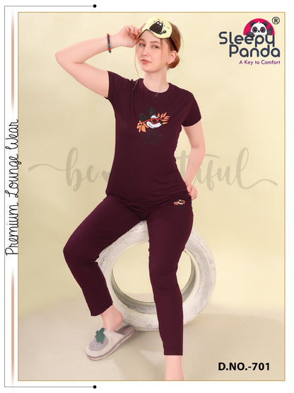 701 Elvy Sleepy Panda Tencil Lycra Co Ord Set Wholesale Price