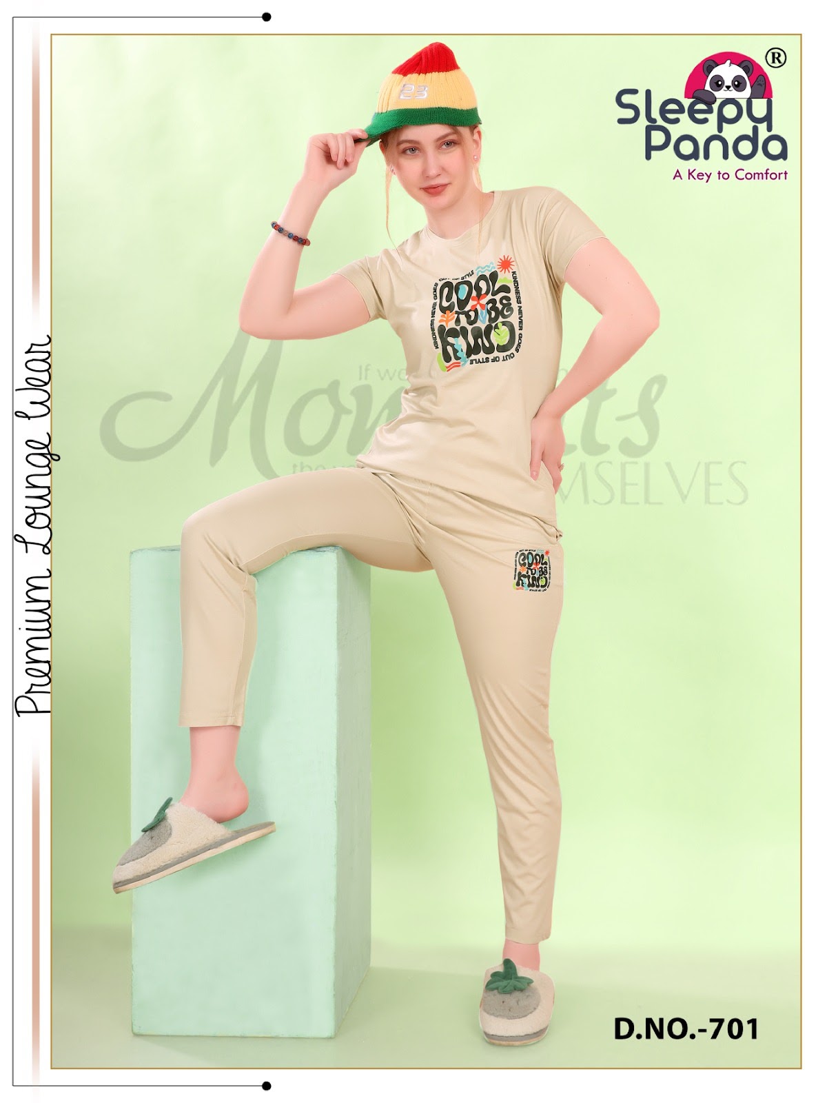 701 Elvy Sleepy Panda Tencil Lycra Co Ord Set Wholesale Price