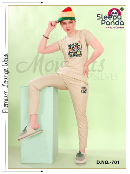 701 Elvy Sleepy Panda Tencil Lycra Co Ord Set Wholesale Price