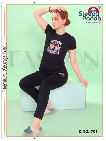 701 Elvy Sleepy Panda Tencil Lycra Co Ord Set Wholesale Price