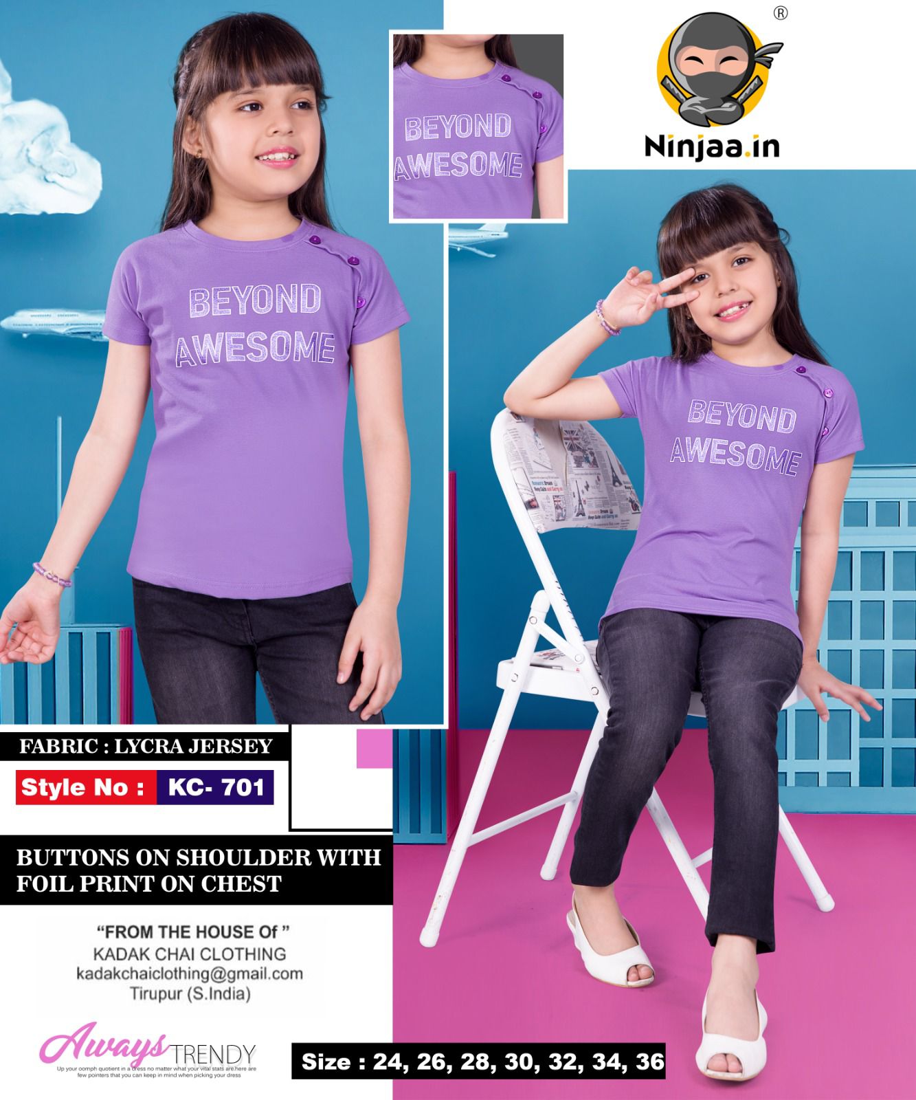 701 Ninja Lycra Girls Top