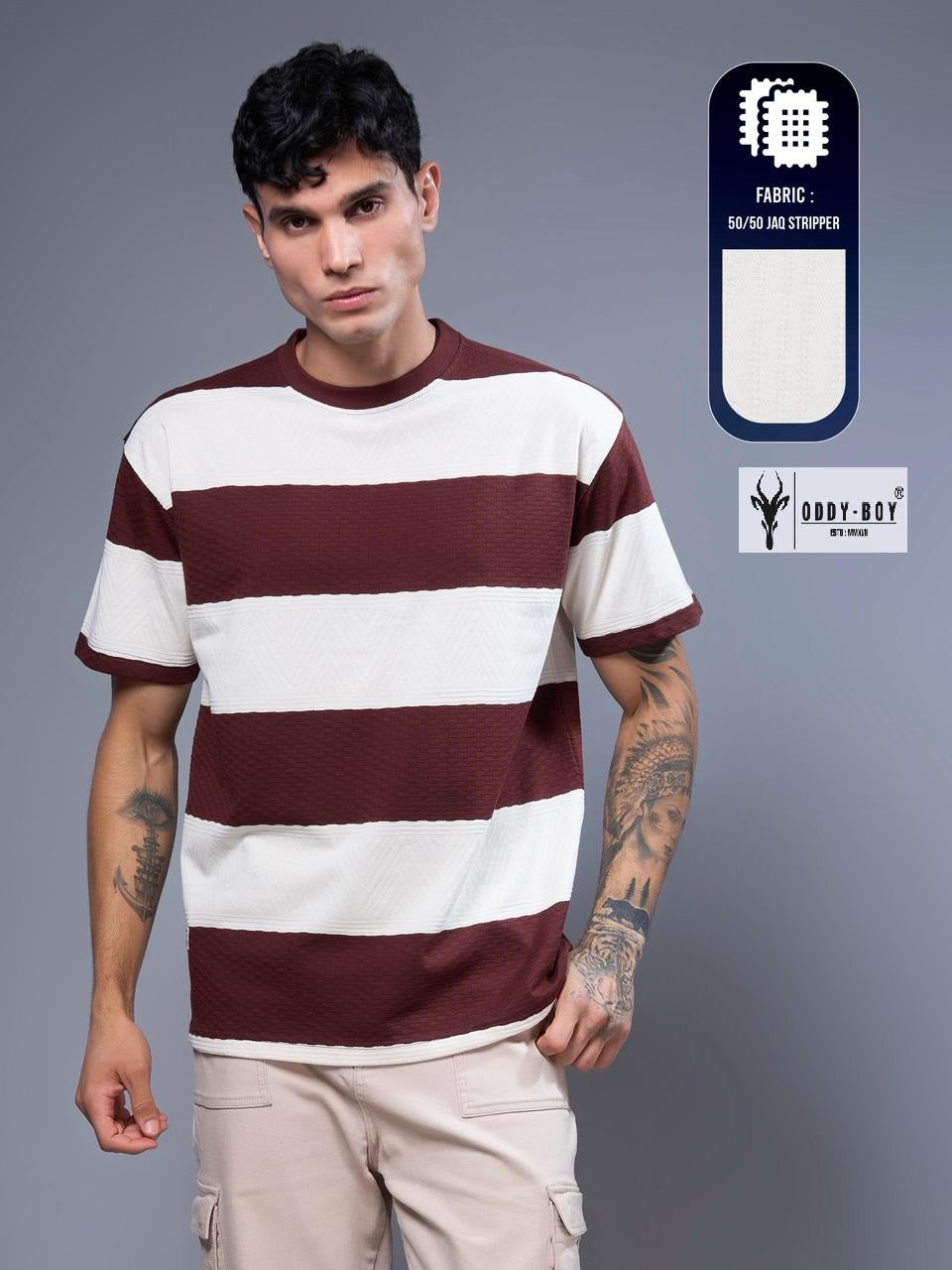 712/Hhpsd-19-21 Oddy Boy Jacquard Mens Tshirts Supplier India