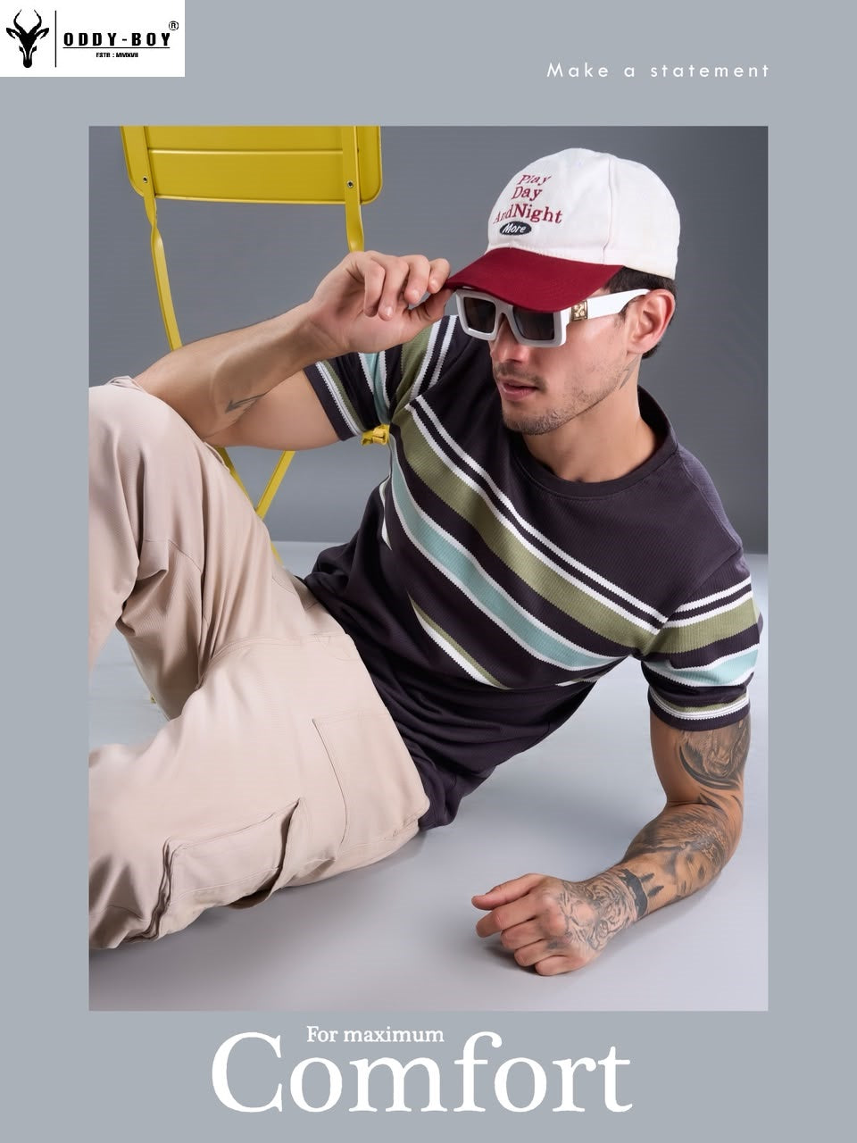 718 Se 19-22 Oddy Boy Auto Stripes Mens Tshirts Manufacturer India