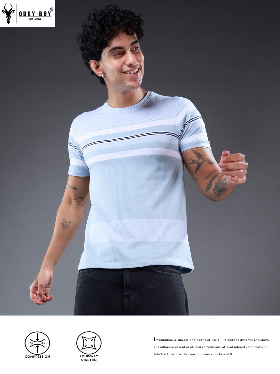 718 Se 19-22 Oddy Boy Auto Stripes Mens Tshirts Manufacturer India