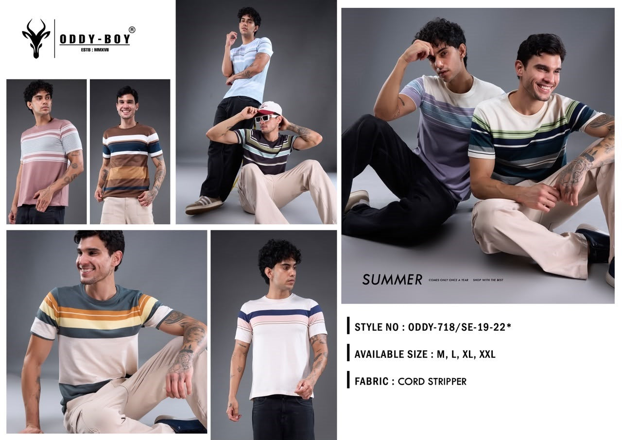 718 Se 19-22 Oddy Boy Auto Stripes Mens Tshirts Manufacturer India