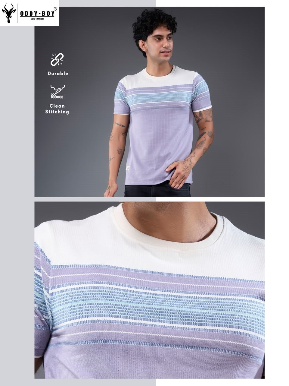 718 Se 19-22 Oddy Boy Auto Stripes Mens Tshirts Manufacturer India