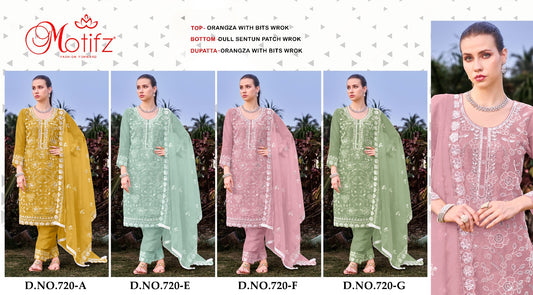 720 Aefg Motifz Organza Pakistani Salwar Suits Manufacturer India