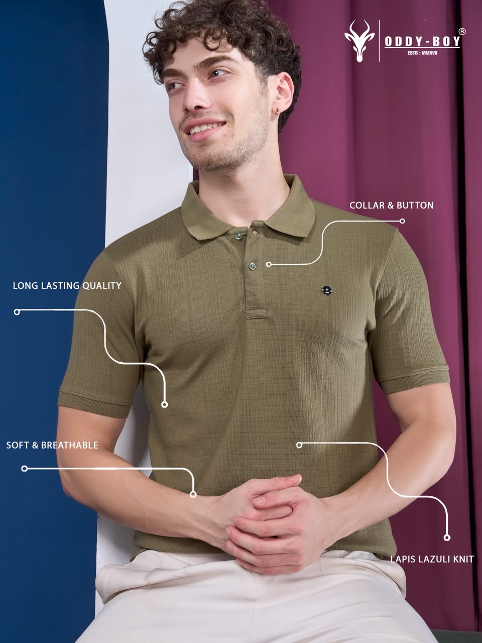 721 Ipe 19-22 Polo Oddy Boy Knit Mens Tshirts Wholesaler Gujarat