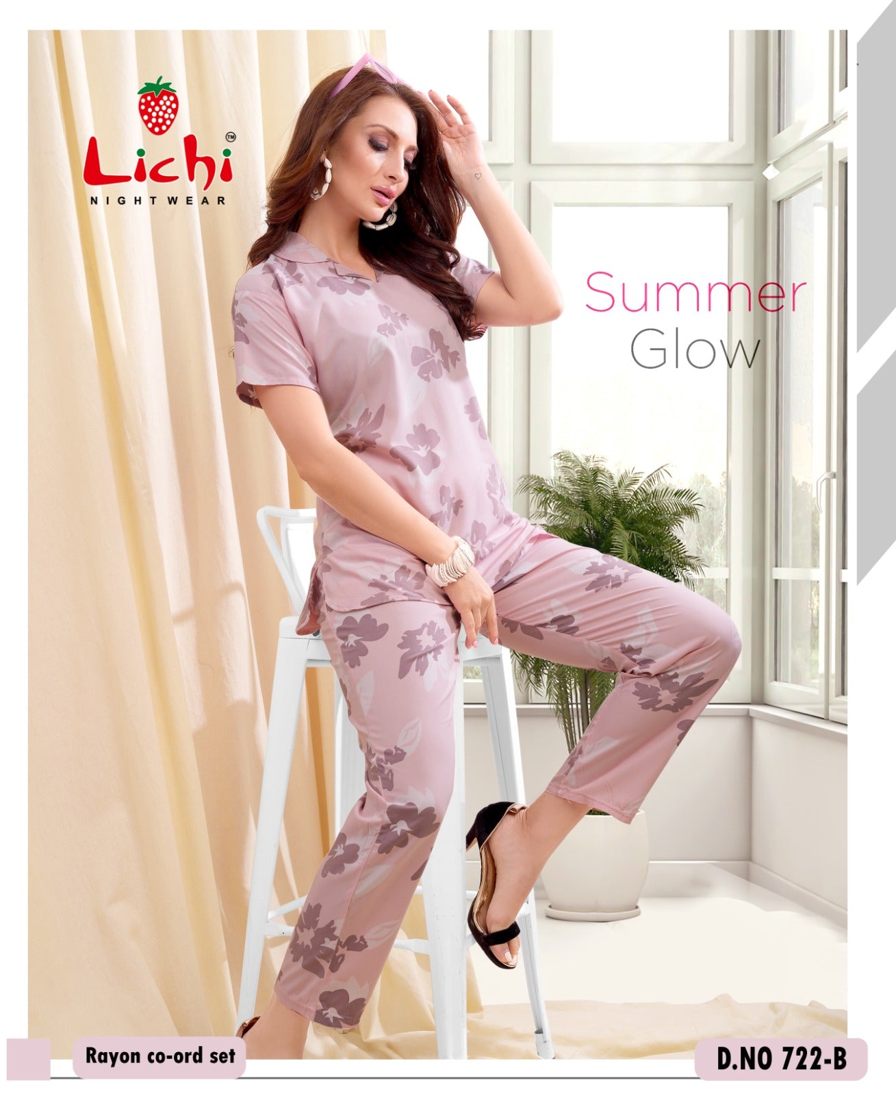 722 Lichi Rayon Co Ord Set Wholesaler India