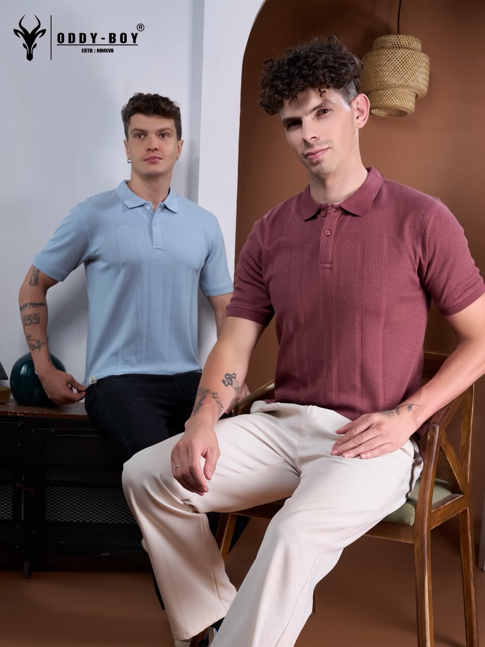 723 Spe 19-22 Polo Oddy Boy Jacquard Knit Mens Tshirts Wholesaler Gujarat