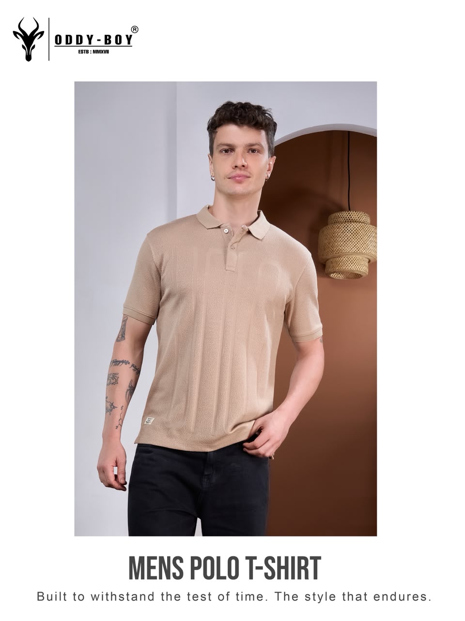 723 Spe 19-22 Polo Oddy Boy Jacquard Knit Mens Tshirts Wholesaler Gujarat
