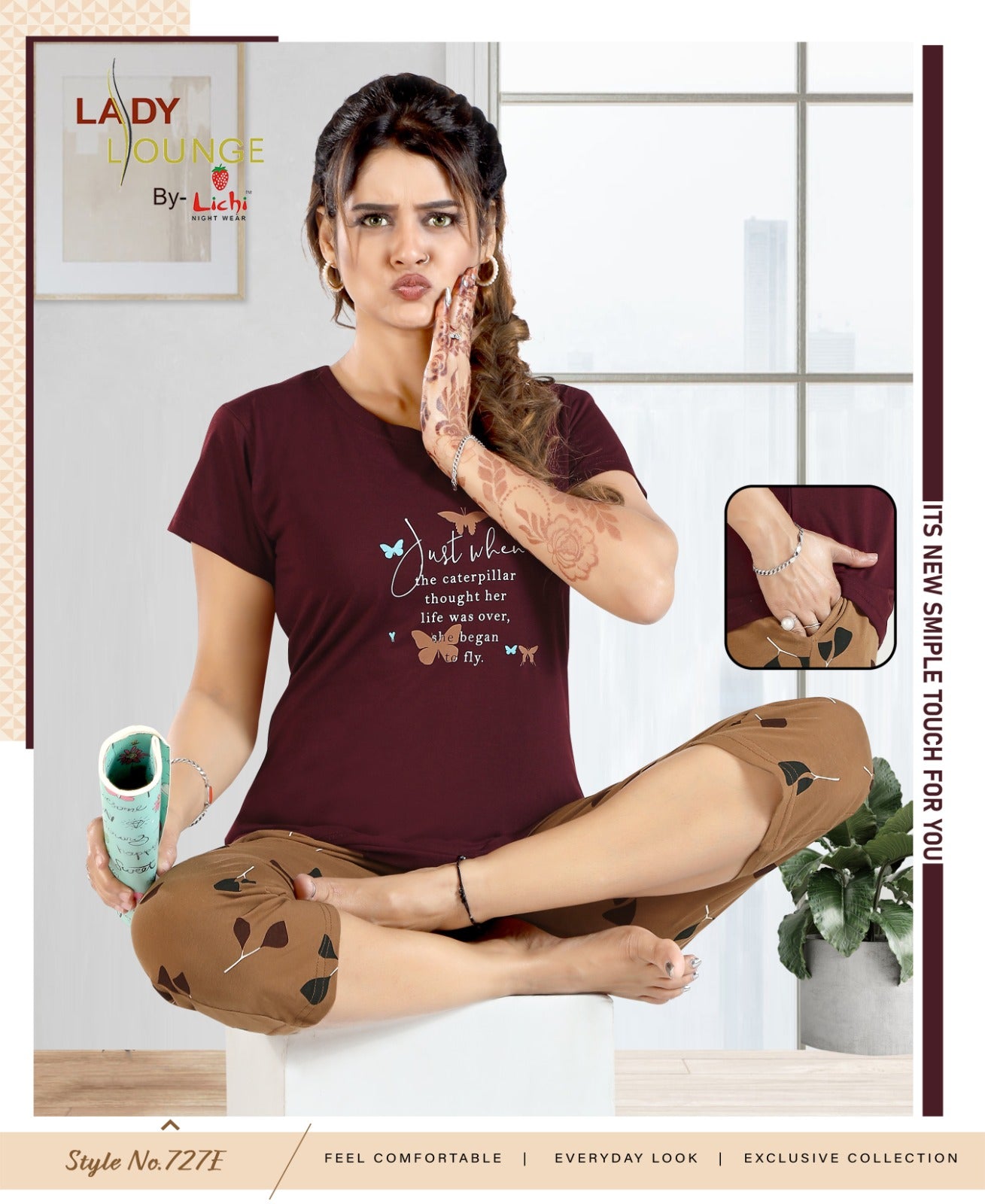 727 Lichi Hosiery Capri Night Suits Manufacturer