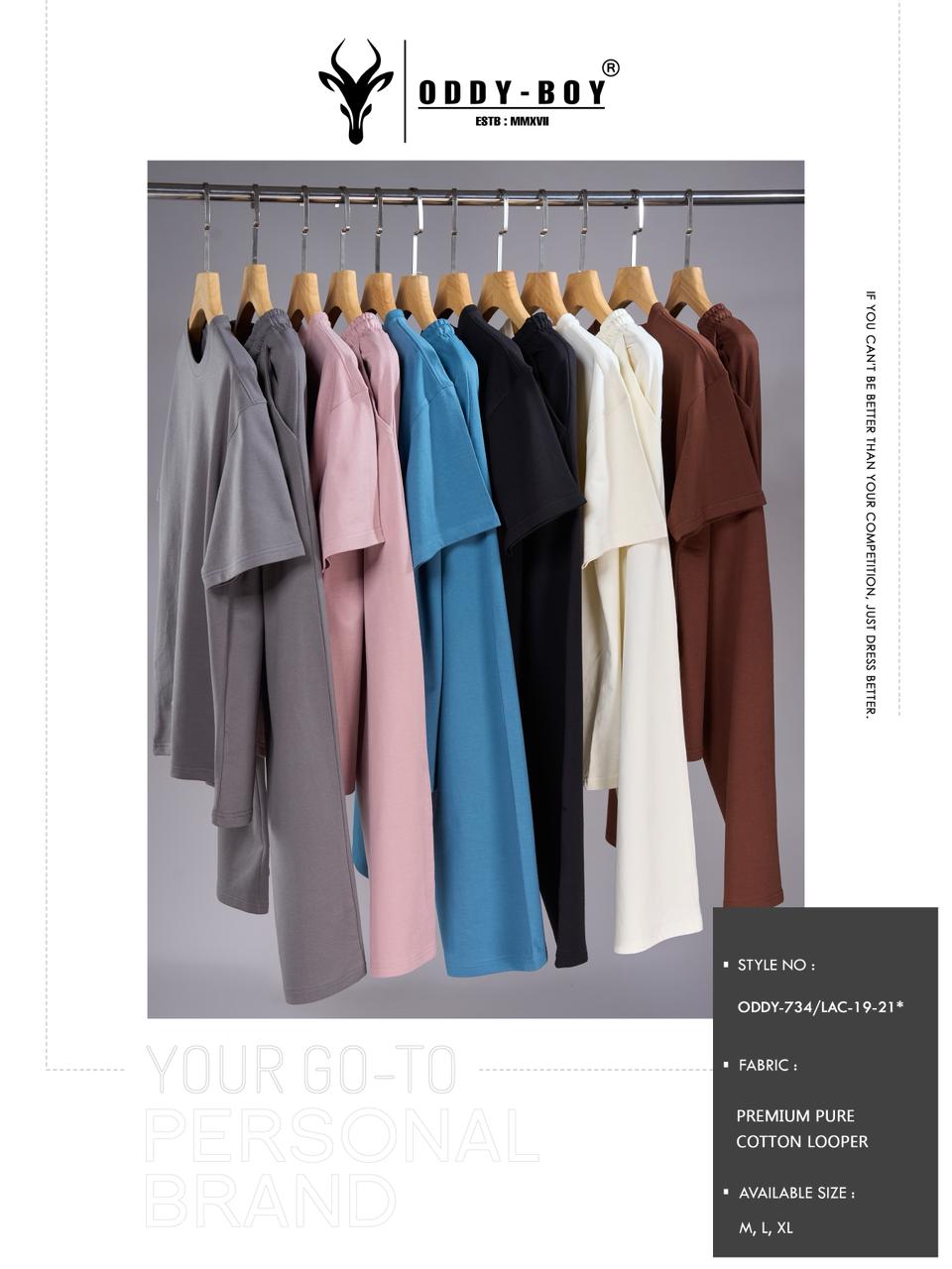 734 Lac 19-21 Oddy Boy Cotton Looper Mens Co Ord Set Supplier
