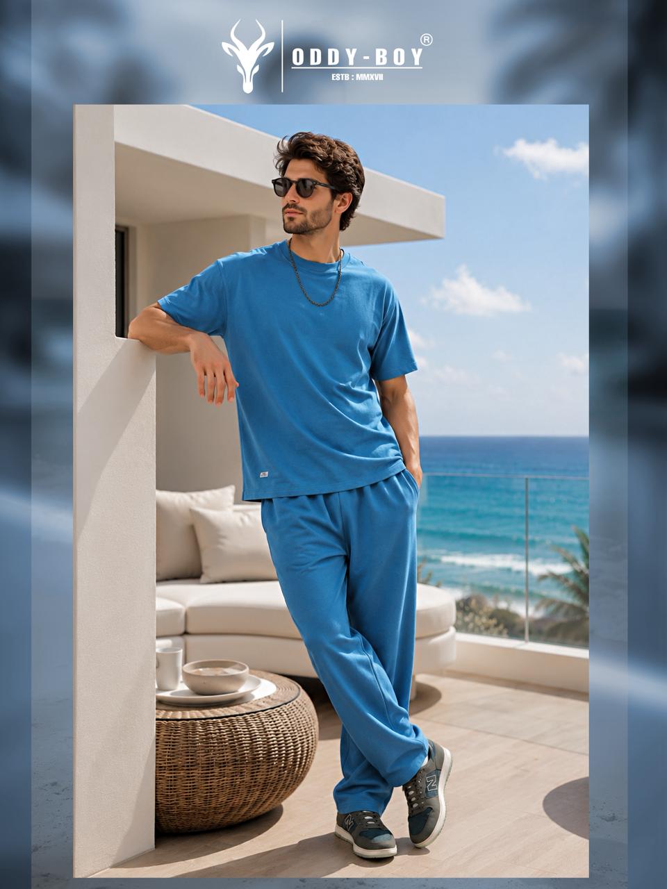 734 Lac 19-21 Oddy Boy Cotton Looper Mens Co Ord Set Supplier