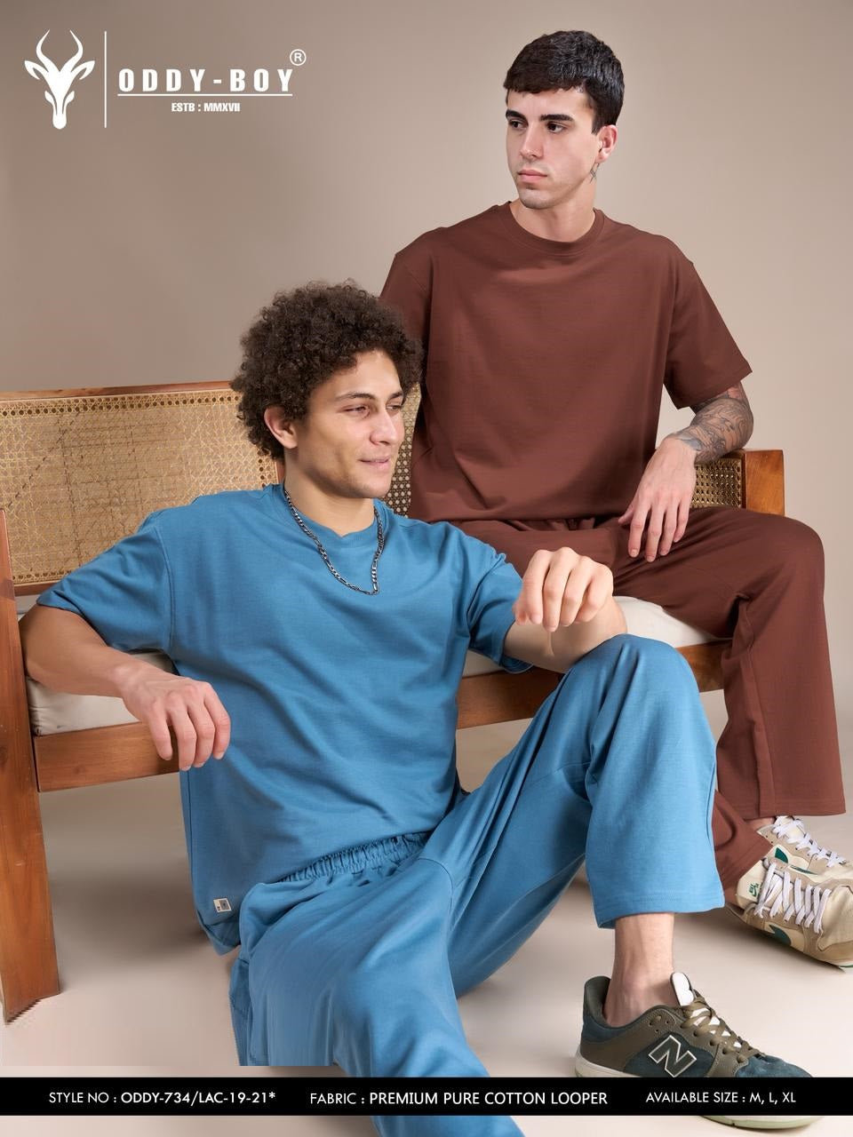 734 Lac 19-21 Oddy Boy Cotton Looper Mens Co Ord Set Supplier