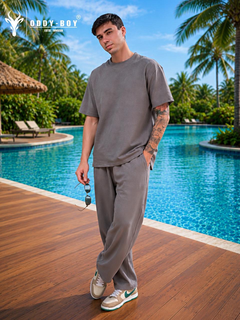 734 Lac 19-21 Oddy Boy Cotton Looper Mens Co Ord Set Supplier