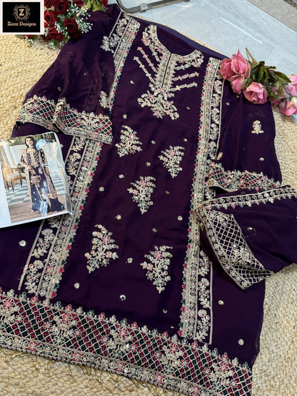 738Abcd Ziaaz Designs Georgette Pakistani Salwar Suits Wholesale Rate