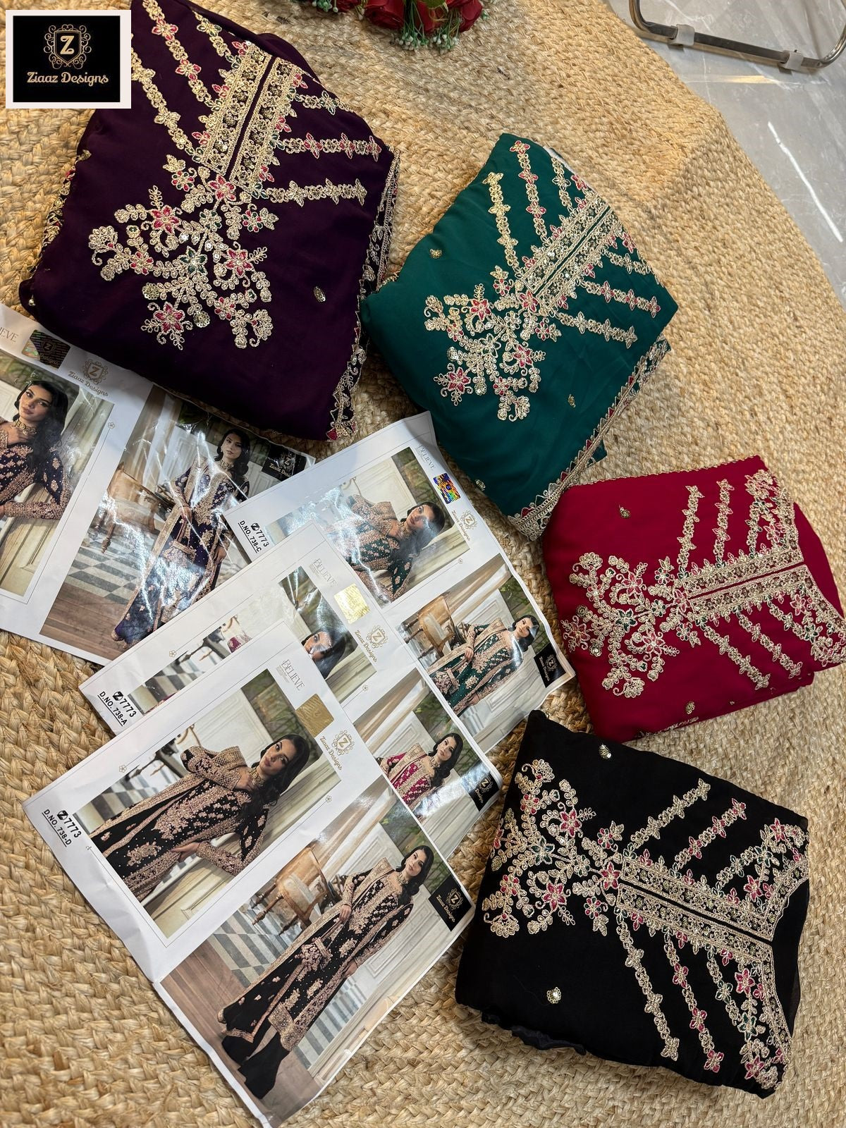 738Abcd Ziaaz Designs Georgette Pakistani Salwar Suits Wholesale Rate