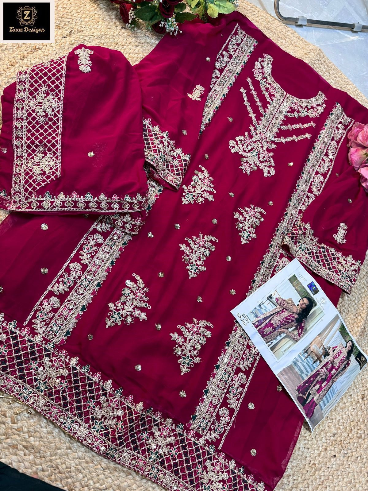 738Abcd Ziaaz Designs Georgette Pakistani Salwar Suits Wholesale Rate