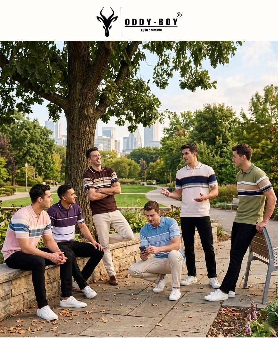 738 Spe-19-22 Polo Oddy Boy Auto Stripes Mens Tshirts Wholesale