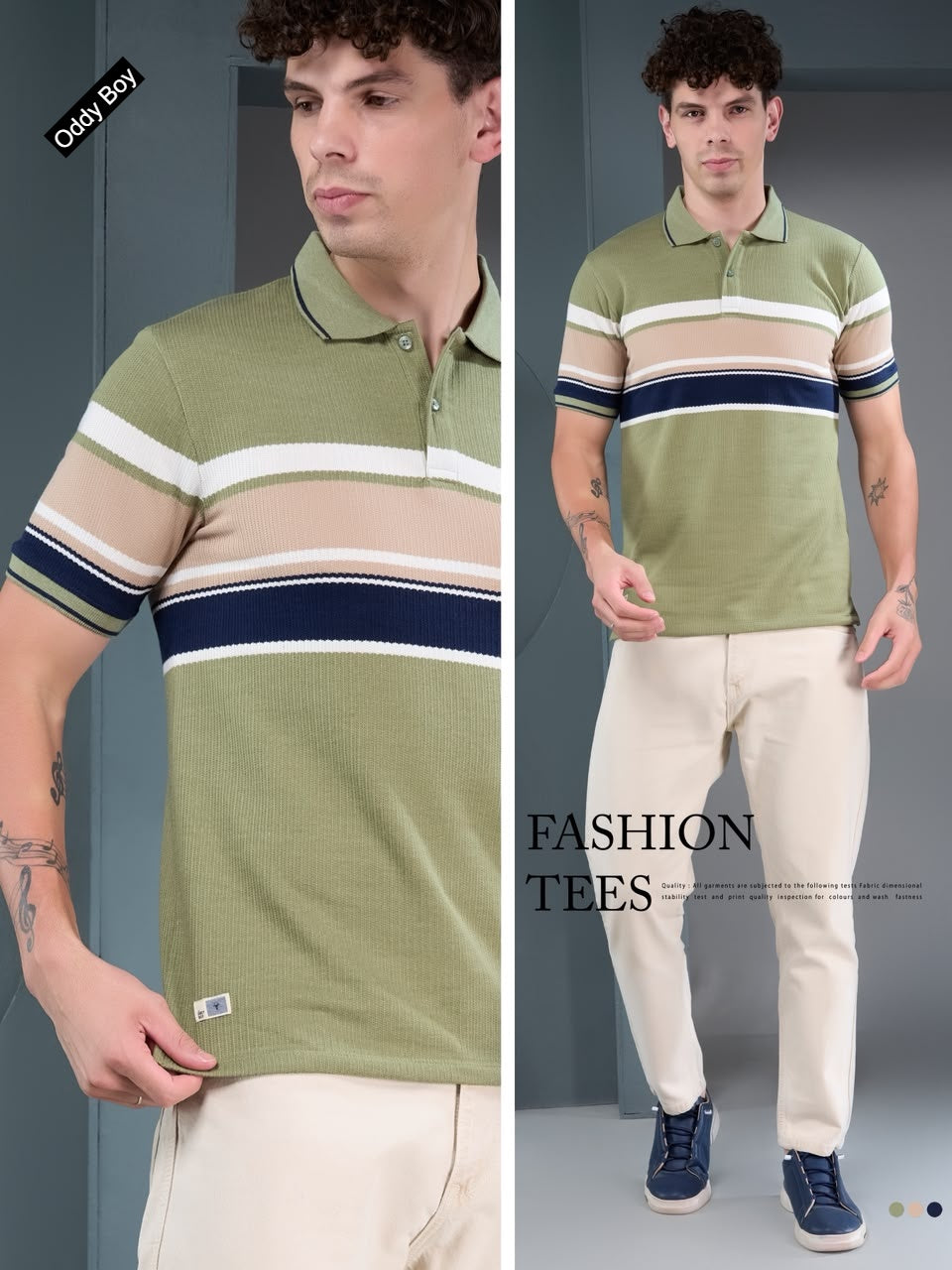 738 Spe-19-22 Polo Oddy Boy Auto Stripes Mens Tshirts Wholesale