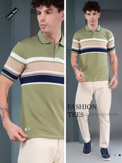 738 Spe-19-22 Polo Oddy Boy Auto Stripes Mens Tshirts Wholesale