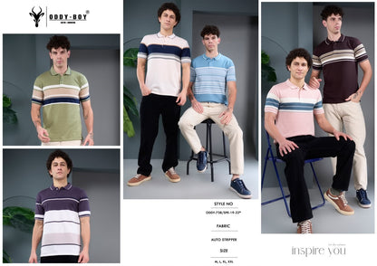 738 Spe-19-22 Polo Oddy Boy Auto Stripes Mens Tshirts Wholesale