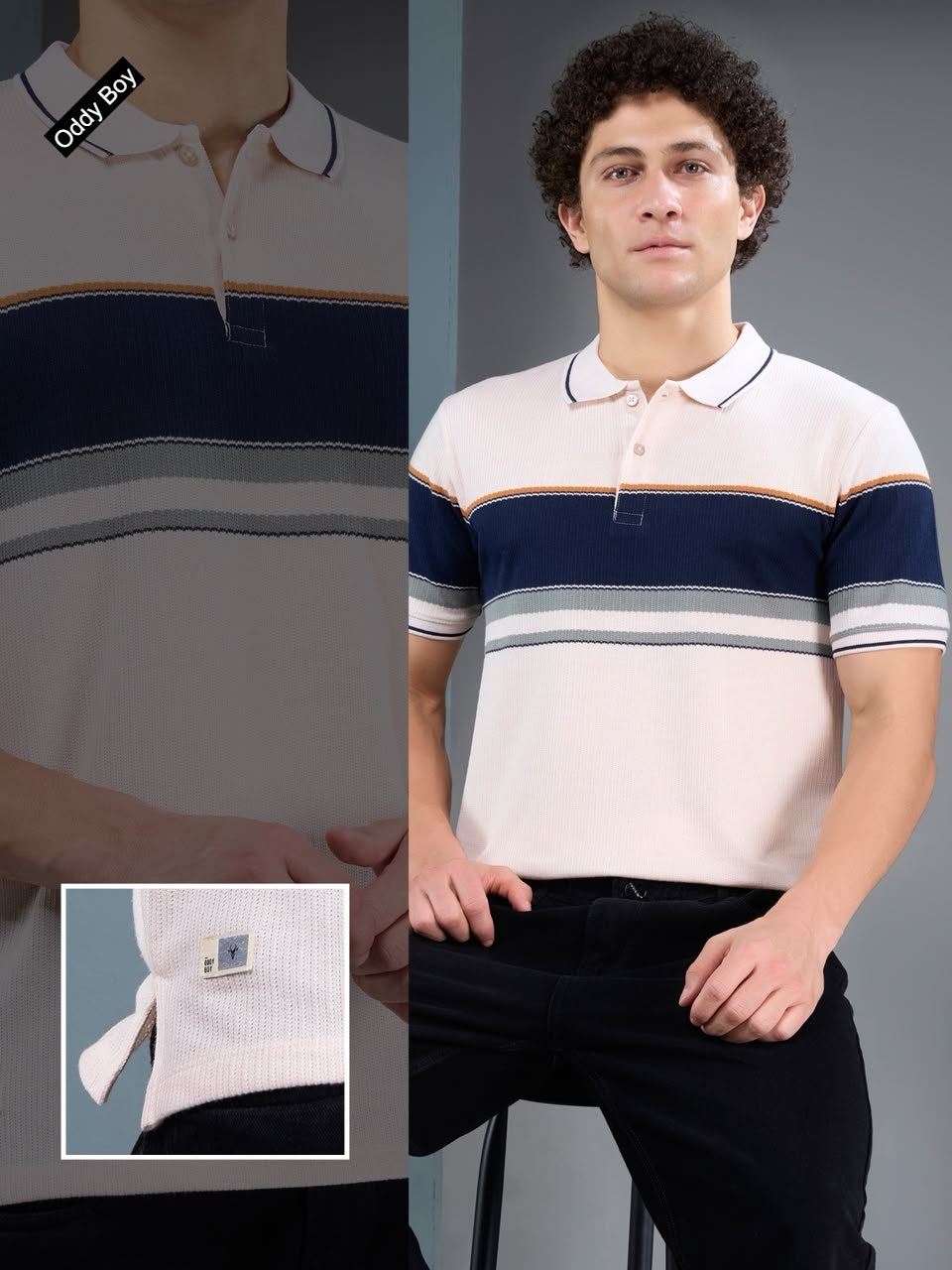 738 Spe-19-22 Polo Oddy Boy Auto Stripes Mens Tshirts Wholesale