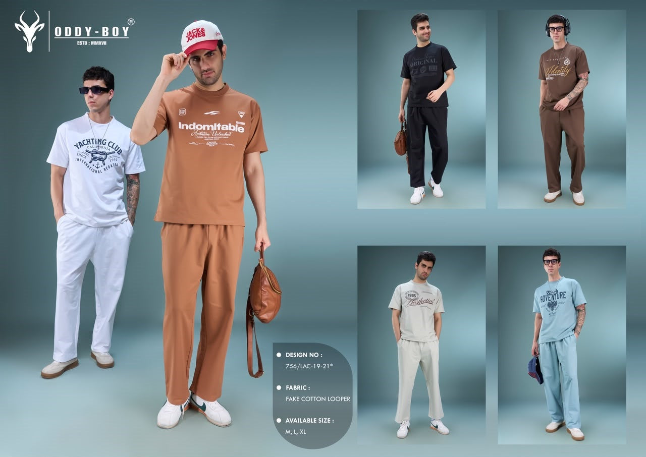756 Lac 19-21 Oddy Boy Cotton Looper Mens Co Ord Set Exporter Gujarat