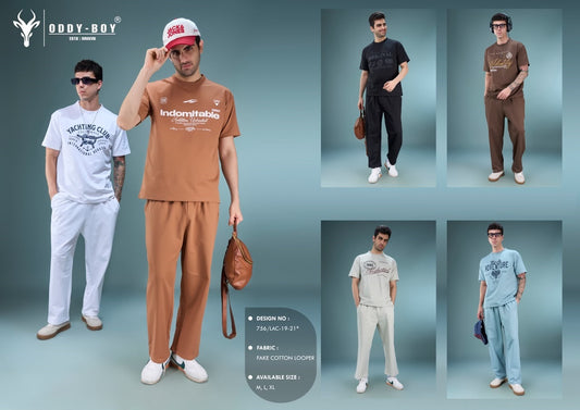 756 Lac 19-21 Oddy Boy Cotton Looper Mens Co Ord Set Exporter Gujarat