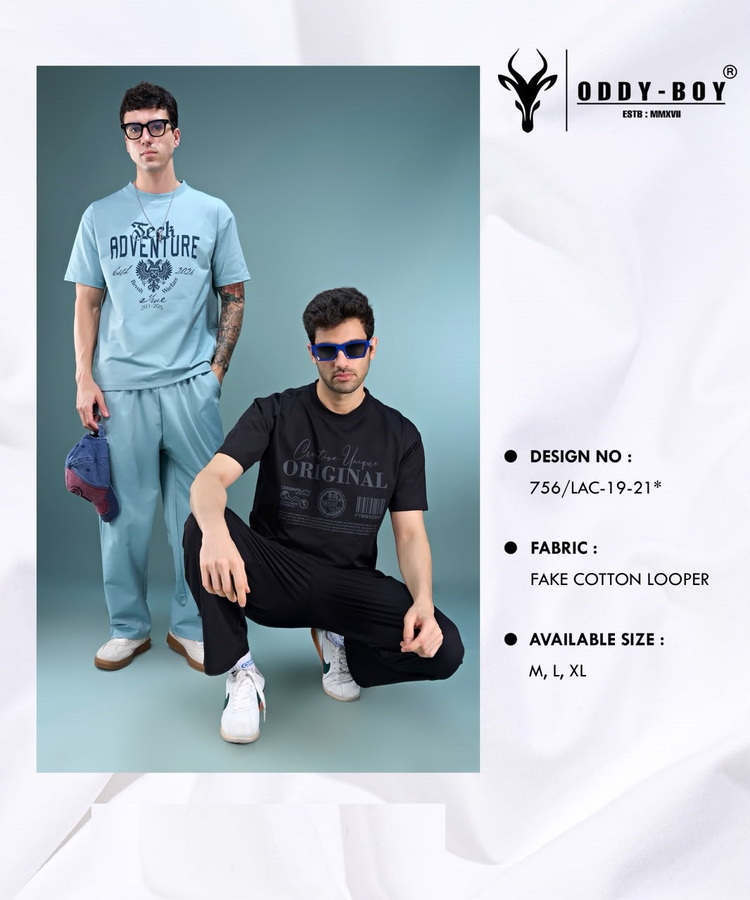 756 Lac 19-21 Oddy Boy Cotton Looper Mens Co Ord Set Exporter Gujarat