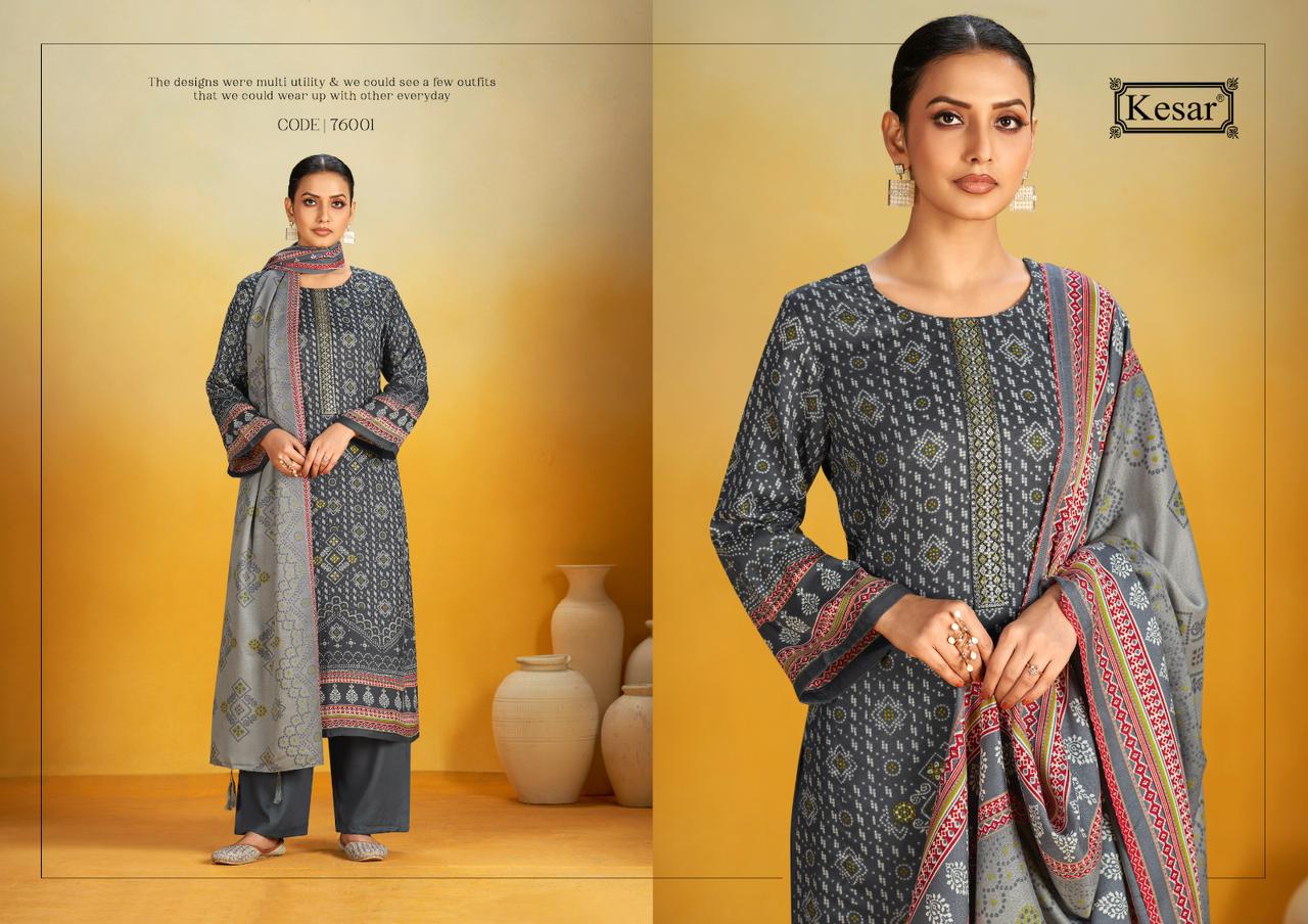 76001-76006 Shahin Kesar Pashmina Suits Wholesale Price